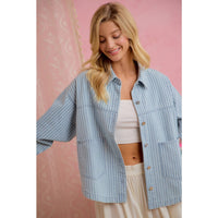 Blue Skies Ahead Striped Shacket