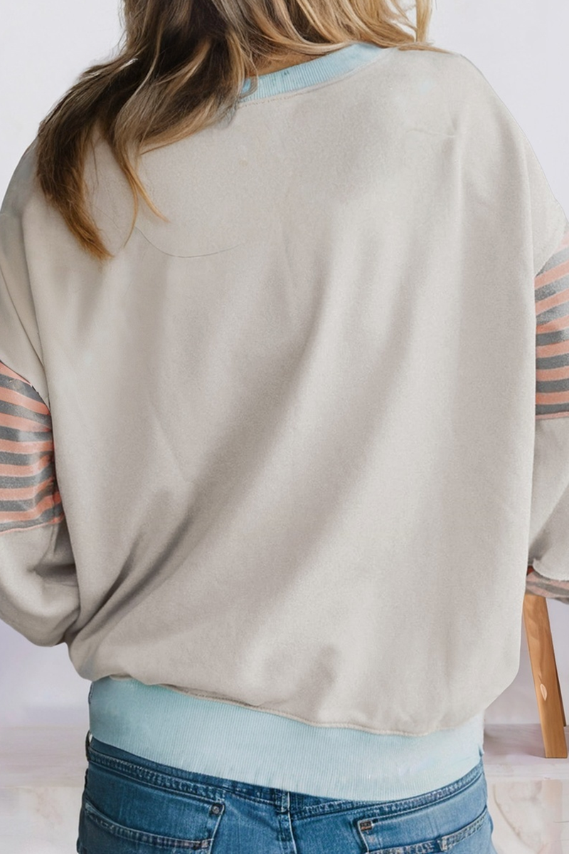The Hadley Striped Colorblock Drop Shoulder Sweatshirt (S–XL)