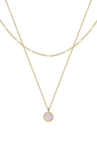 The Loxley Double Layer Charm Necklace – 18K Gold Dipped Waterproof Stainless Steel Necklace