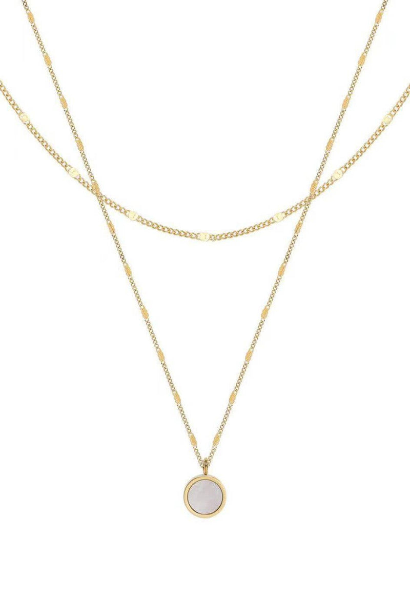 The Loxley Double Layer Charm Necklace – 18K Gold Dipped Waterproof Stainless Steel Necklace