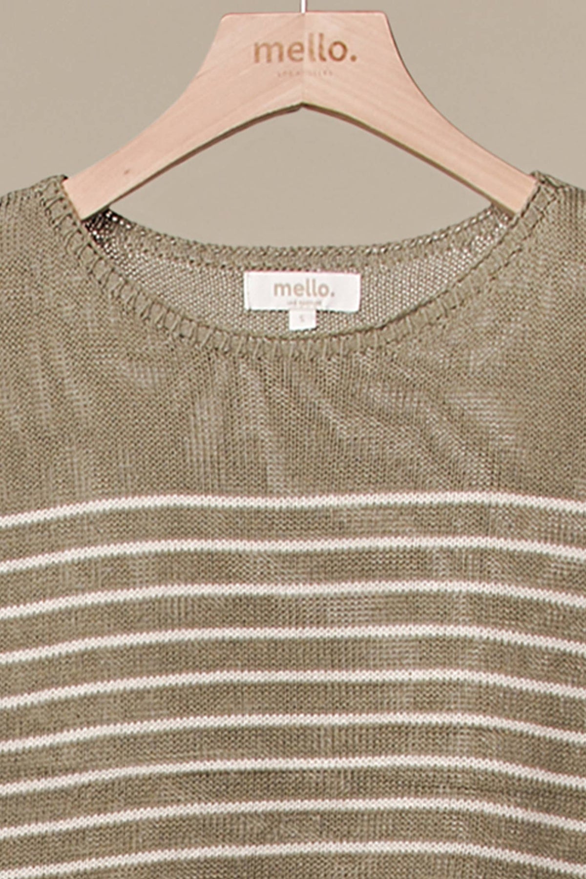The Sutton Striped Knit Tank: Olive  – Sleeveless Lightweight Everyday Sweater Top