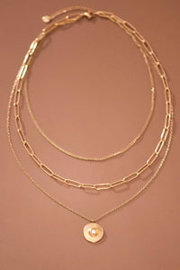 18K Gold Plated Stainless Steel Layered Coin Necklace