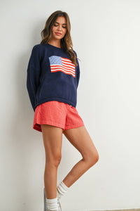 The Liberty Graphic Knit Pullover – Cozy Long Sleeve Sweater Top