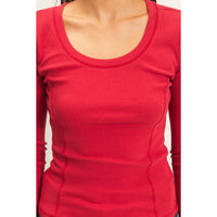 Main Character Scoop Neck Top: Red