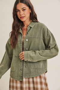 The Field Day Washed Utility Jacket: Washed Olive