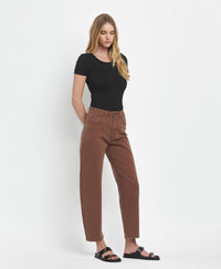 Vervet by Flying Monkey "Kate" Slim Barrel Jeans – Mocha Brown