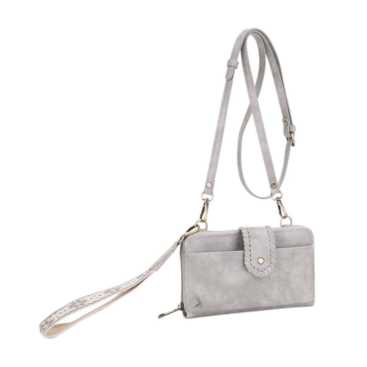 Jolie Crossbody Wallet With Boho Wrist Strap