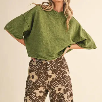 Autumn Oat Mock Neck Sweater Tee