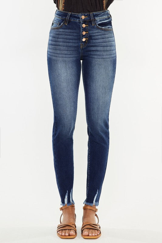 KanCan High Rise Ankle Skinny Jean: Dark Wash