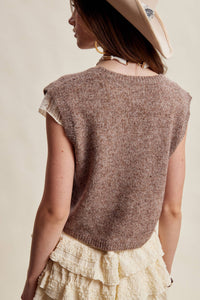 Pressed Petals Sweater Vest: Chestnut
