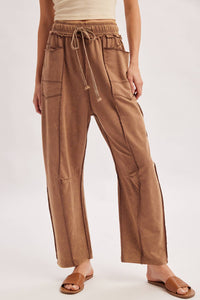 Vintage Wash Utility Pants: Latte