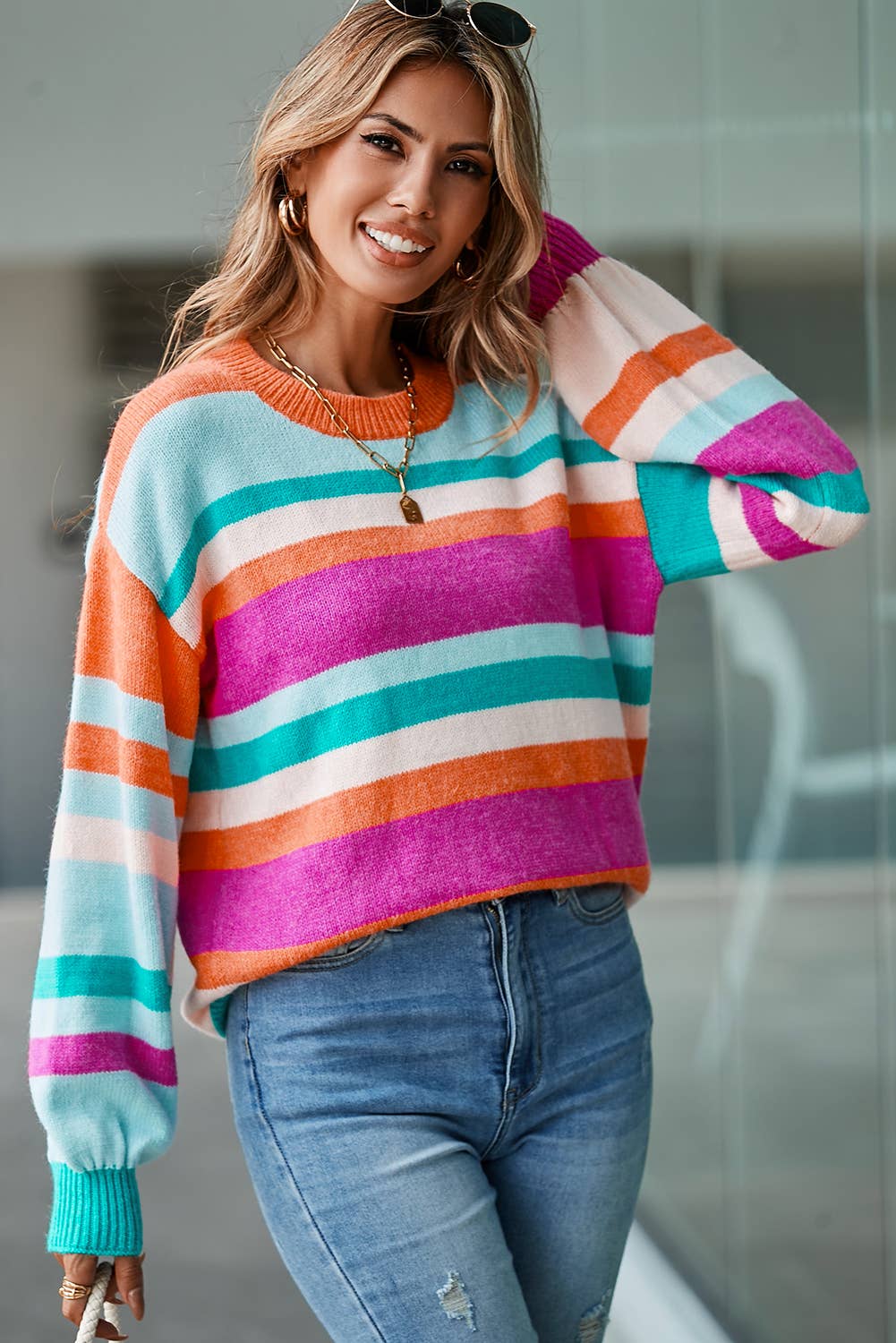 Kyra Multi Color Stripe Sweater