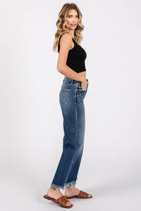 The Sylvie High Rise Vintage Wide Leg Jeans – Frayed Hem Comfort Stretch Denim