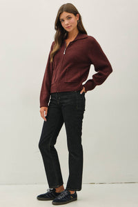 Zip It Up Knit Cardigan: Chocolate