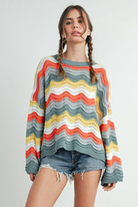 Good Mood Wave Sweater: Multi