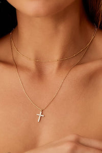 18K Gold Plated Layered Cross Necklace