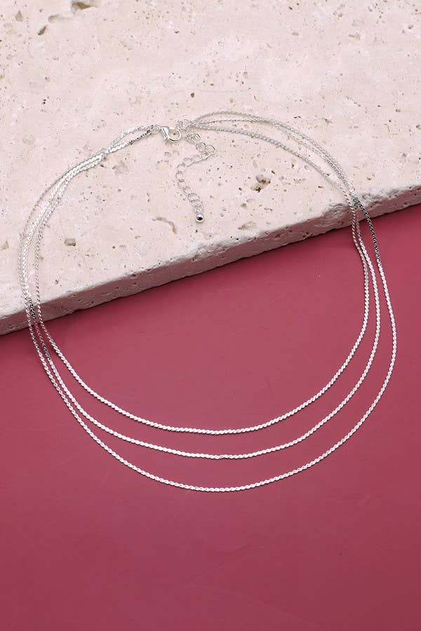 Harper Triple Layer Dainty Chain Necklace – Gold or Silver Tarnish-Free Jewelry