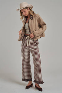 Just a Little Wild Barn Jacket: Taupe/ Leopard