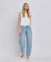 The Josie High Rise Barrel Leg Jeans – Ankle-Length Denim with Vintage Fit & Comfort Stretch