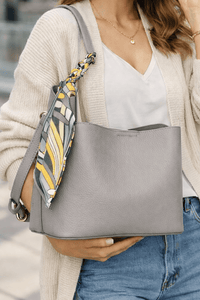 Shia Bucket/Crossbody Bag With Scarf