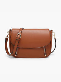 Jen & Co. Lindsay Dual Zip Flapover Crossbody – Vegan Leather Convertible Bag