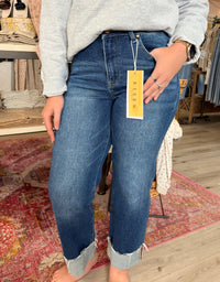 Risen "Roll With It" Boyfriend Jean: Medium Wash