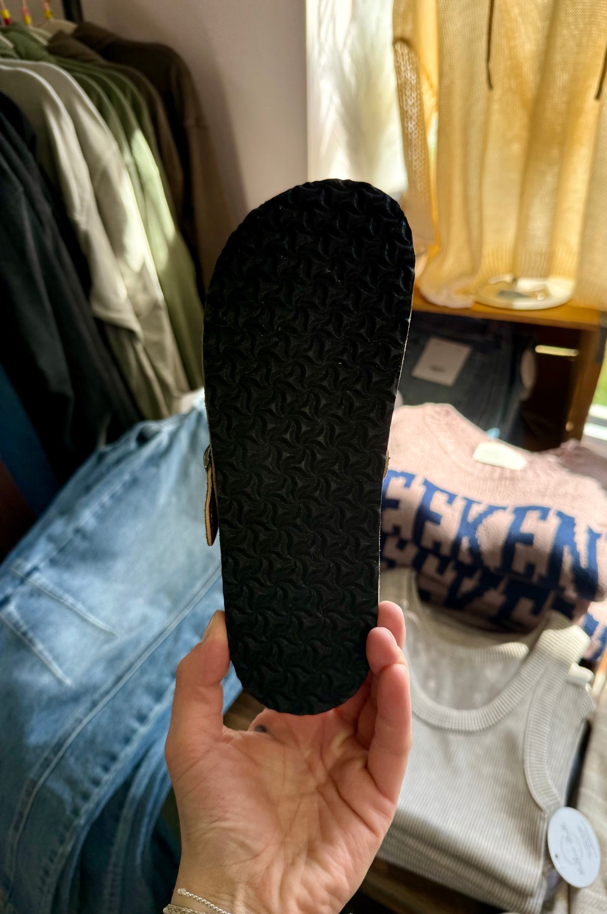 Bria Taupe Suede Buckle Clog with Faux Fur Lining