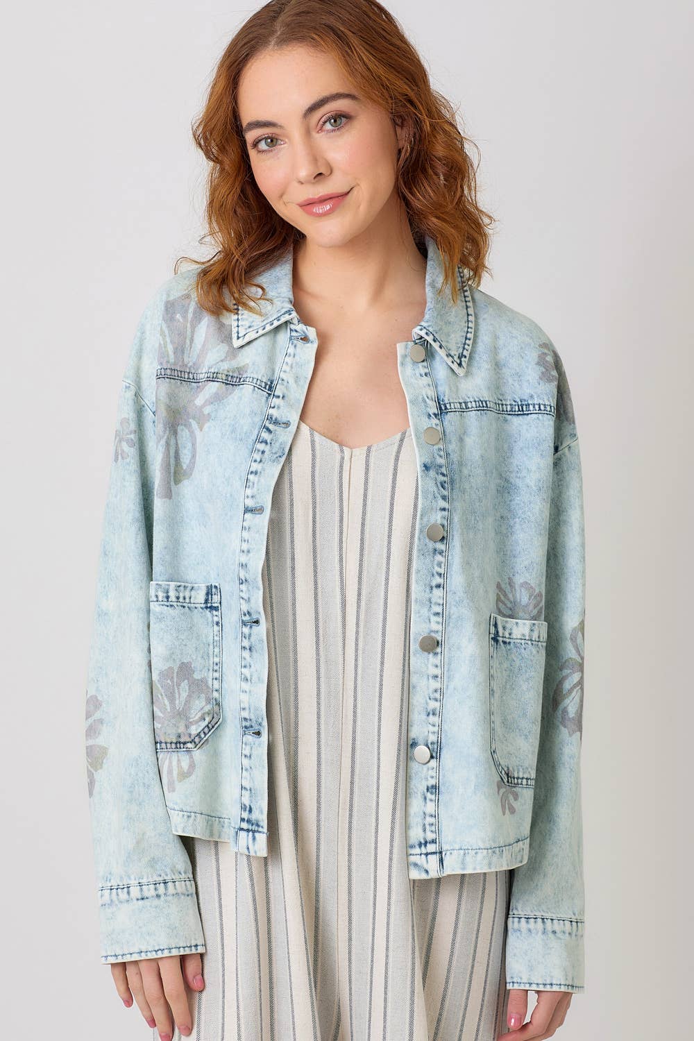 The Oakley Floral Denim Shacket