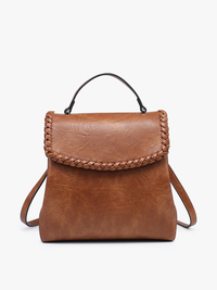 Jen & Co. Blossom Whipstitch Trim Backpack – Structured Vegan Leather Bag