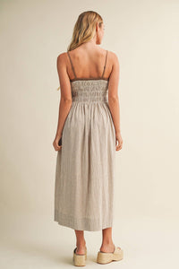 The Ellie Layered Gingham Dress: Coconut Shell