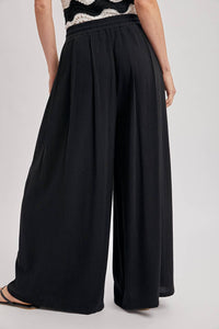 The Everly Flowing Wide Leg Pants: Lt Olive – High Waist Drawstring Palazzo