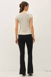 The Hollis Ribbed Cap Sleeve Tee – Fitted Lightweight Everyday Essential T-Shirt for Women