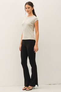 The Hollis Ribbed Cap Sleeve Tee – Fitted Lightweight Everyday Essential T-Shirt for Women