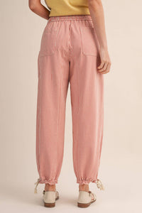 The Sunset Stripe Parachute Pants: Salmon Pink