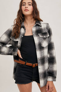 Dakota Plaid Flannel Shacket with Pockets – Brown Cream & Rust Ivory