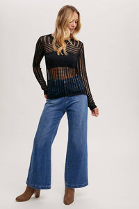 Dahlia Open Knit Pullover Sweater