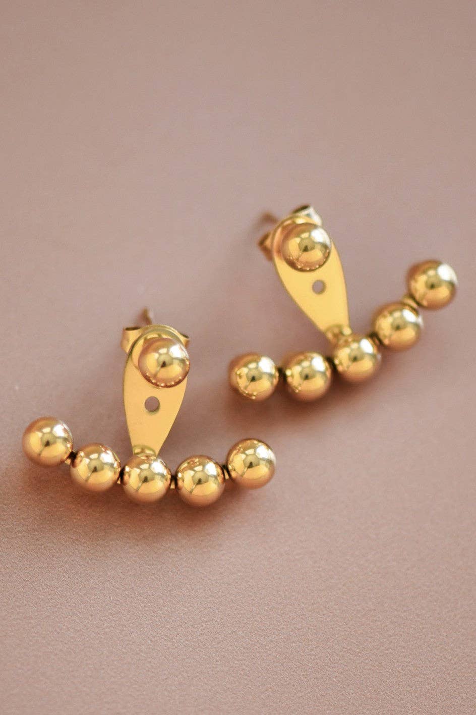 The Valen Gold Ear Jacket Earrings – 18K Gold Dipped Waterproof Stainless Steel Earrings