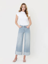 Ververt "Olive" Stripe Wide Leg Jeans