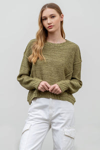 The Brinley Heathered Batwing Sweater: Olive  – Cozy, Textured & Effortlessly Chic