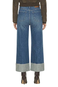 The Sutton Convertible Cuff Jeans: Dark Wash