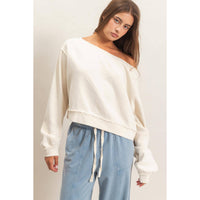 Easy Going Off Shoulder French Terry Sweatshirt