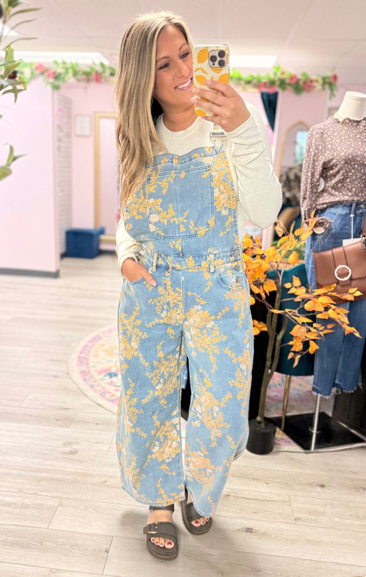 The Golden Hour Floral Denim Overalls