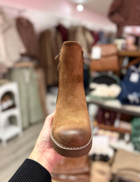 Pierre Dumas Everlee Suede Lug Ankle Boot – Chunky Heel Side-Zip Bootie