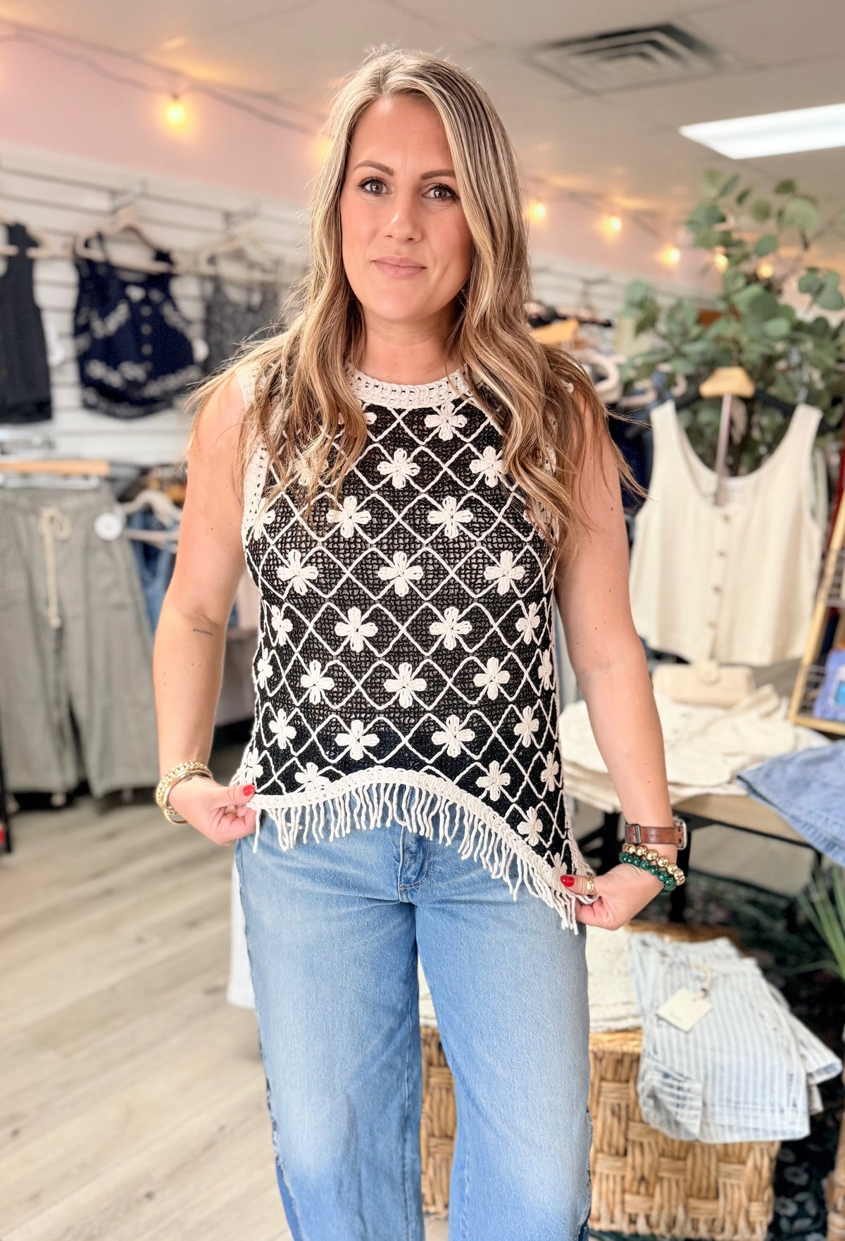 The Wildflower Fringe Crochet Tank