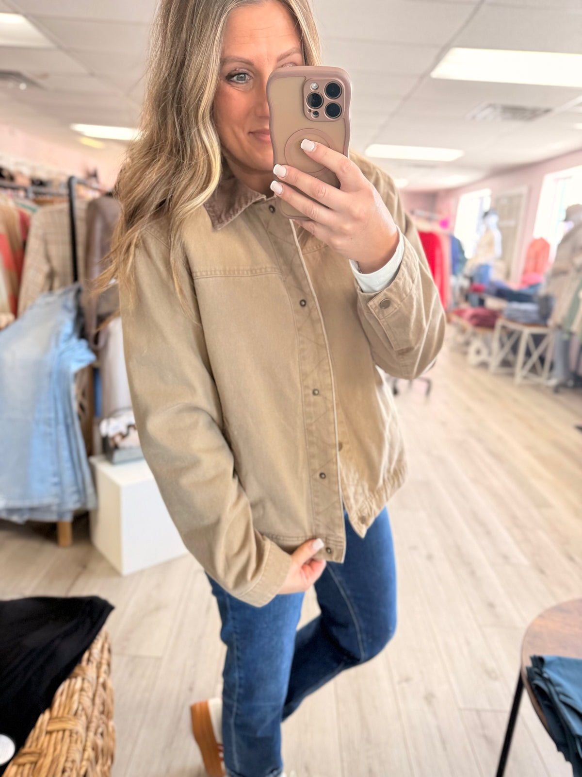 Be Cool Chore Jacket: Taupe