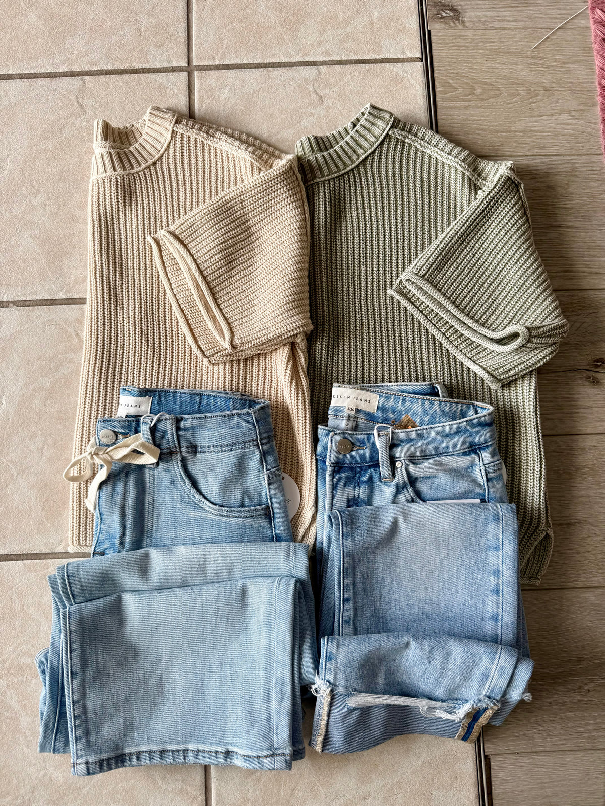 The Fallon Washed Raw Edge Sweater – Relaxed Drop Shoulder Knit Pullover