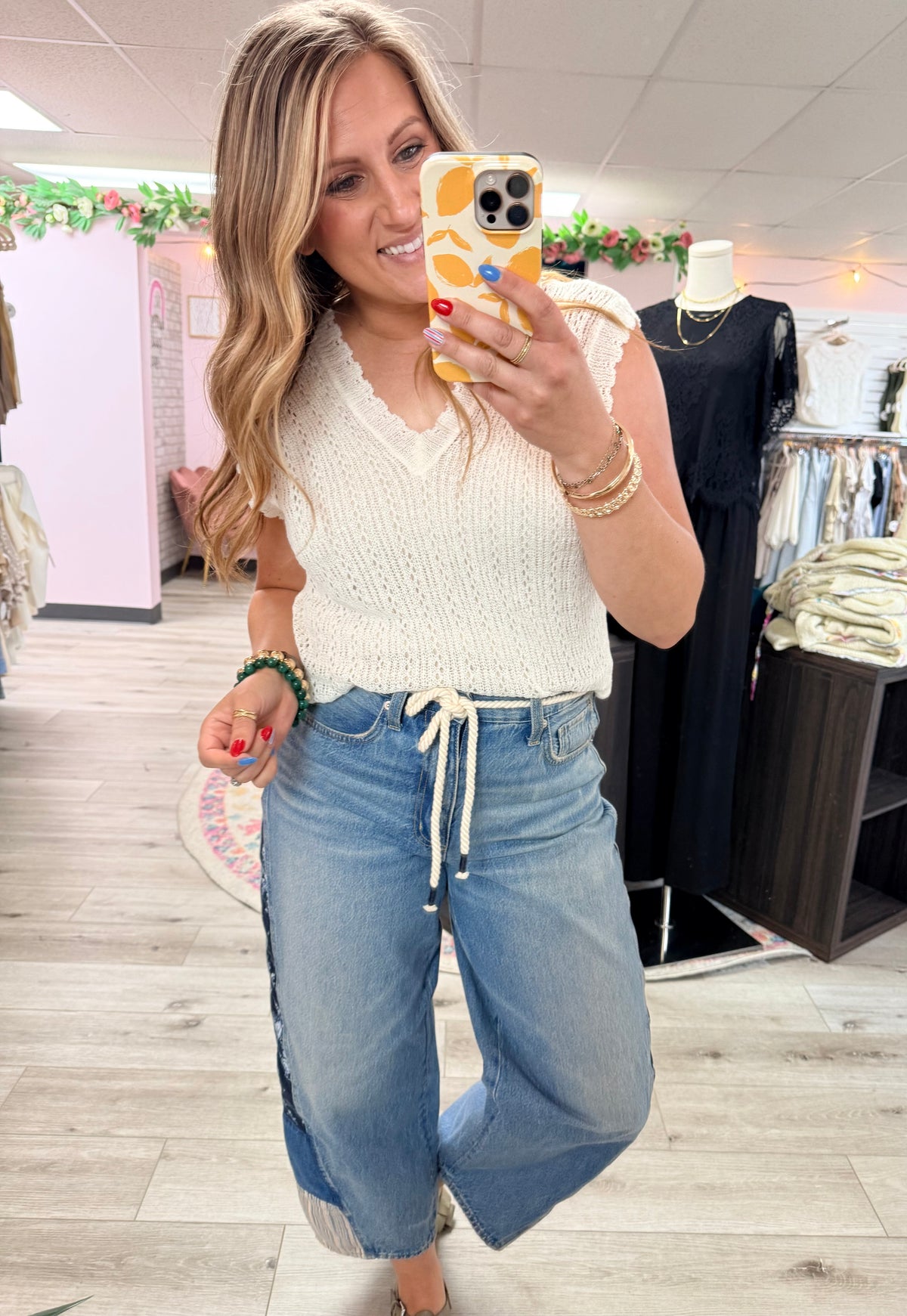 The Coastal Breeze Crochet Sweater Vest: White