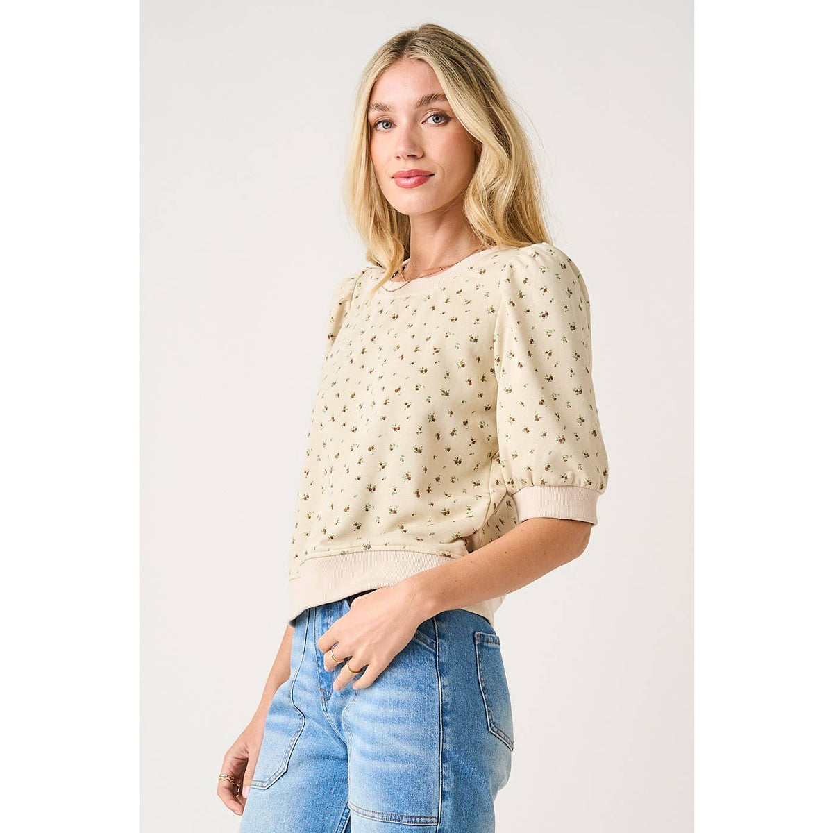 The Briar Bloom Terry Top: Sand