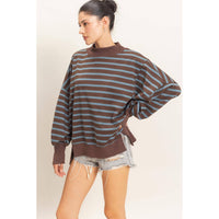 Change of Plans Stripe Sweatshirt