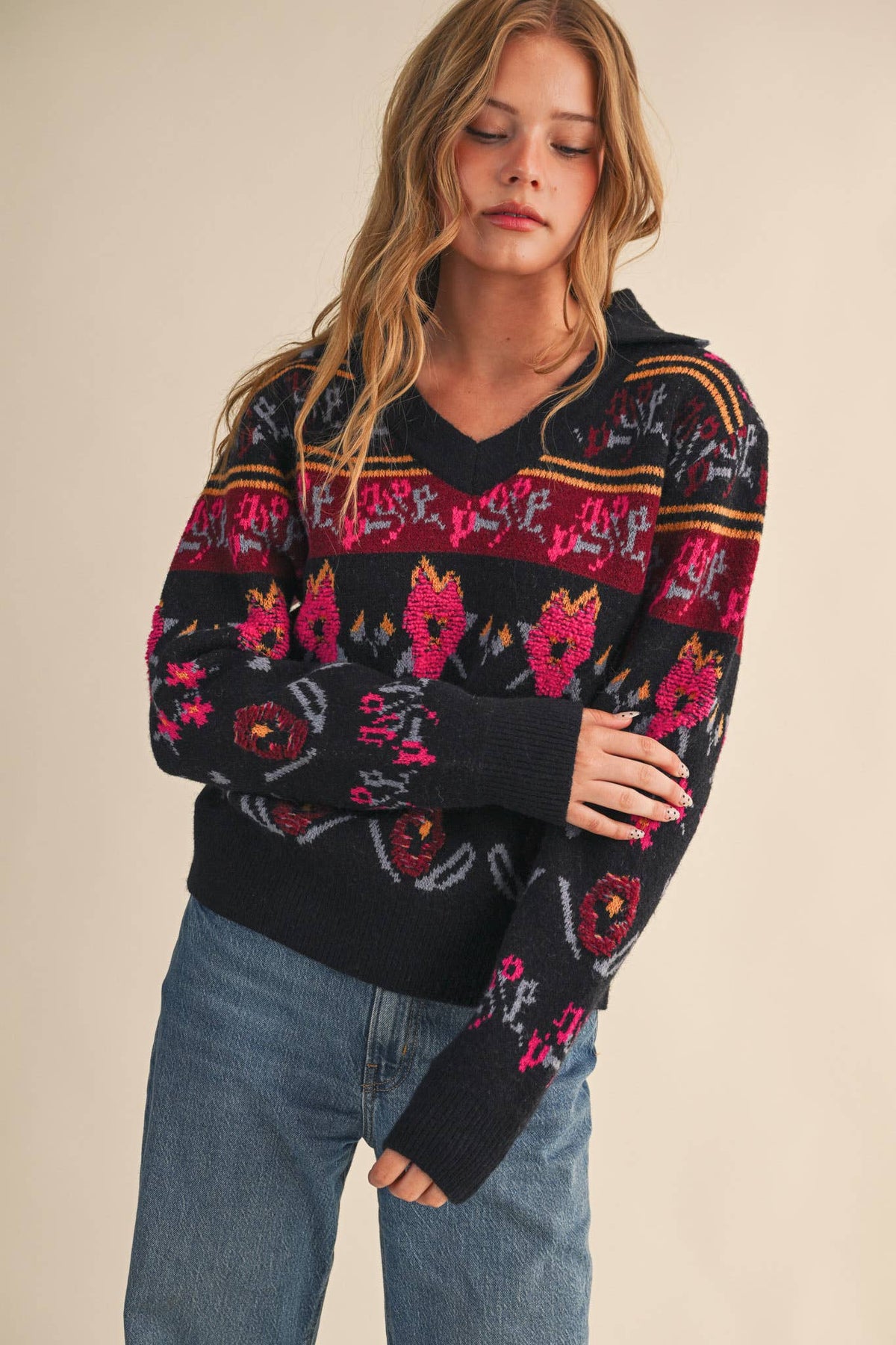 After Hours Floral Sweater: Multi